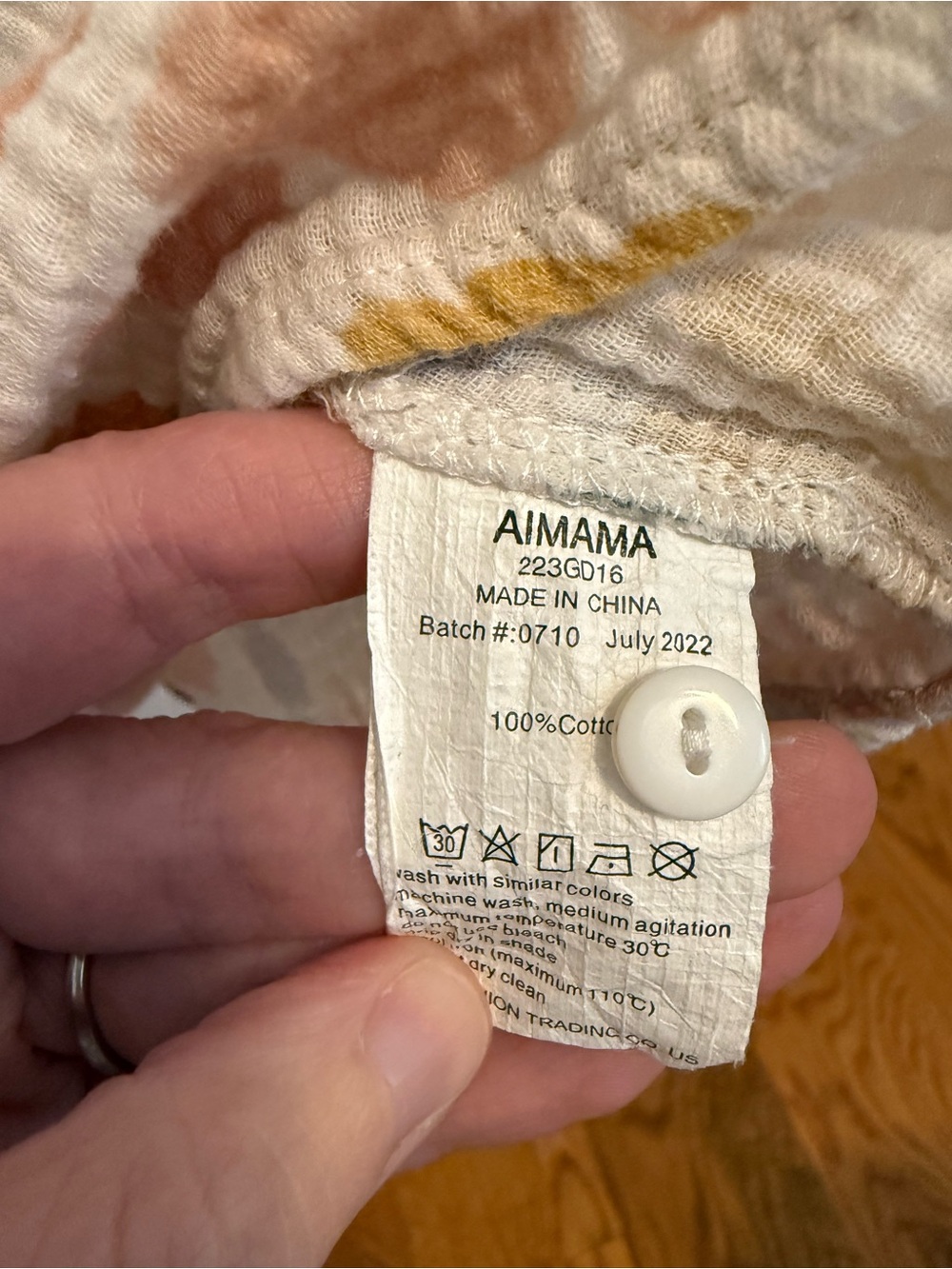 Aimama Girl’s Dress Size 6/7 Years Muslin Fall Colors Peter Pan Collar - Picture 5 of 6